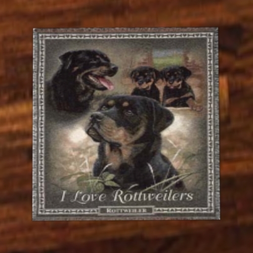 I Love Rottweilers Door Mat or Rug Wall Hanging