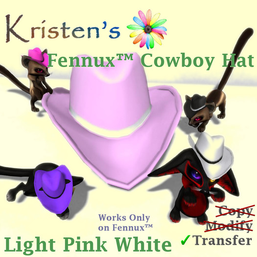 Kristen's @ - Fennux Cowboy Hat - Light Pink White