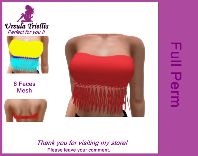 ***UT*** Mesh Top w/fringes Full Perm