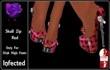 >>inFECTed<< - for slink high feets Skull Zip Red