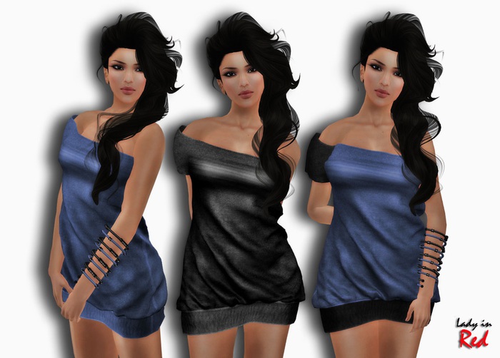 Lady in Red - Vanessa (blue) - One shoulder Dress