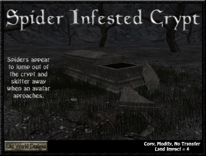 Old World Designs Spider infested crypt creepy Halloween decoration