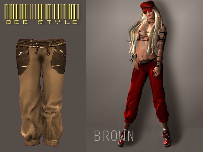Bee Capri Pants Mix Leather Brown
