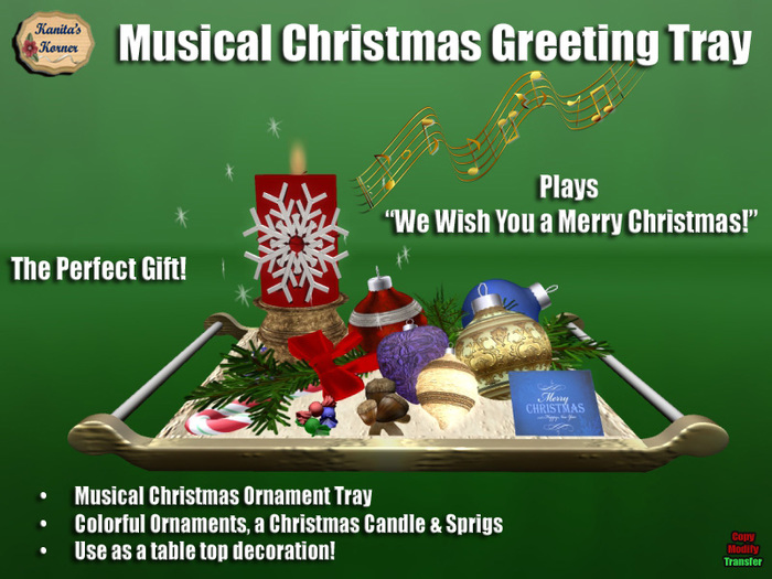 KK* Musical Christmas Greeting Tray v1