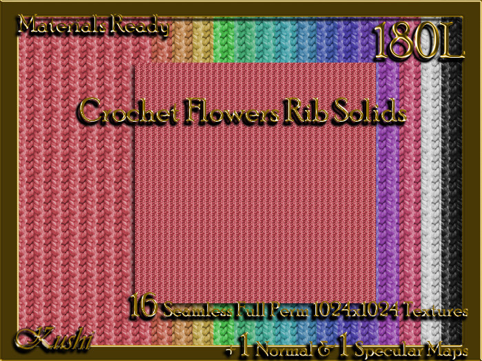 Crochet Flowers Stitch Knit Rib Fabric Seamless Textures Materials Ready Full Perms 1024x1024