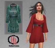 :: FineRain creations.::Floral Dress Green