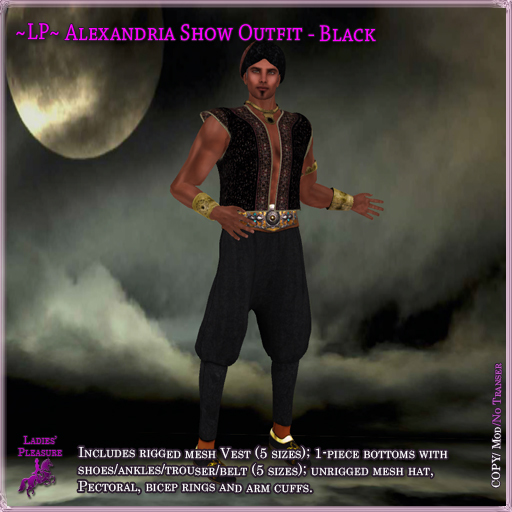 ~LP~ Alexandria Arabian Mens Outfit (Boxed) Black