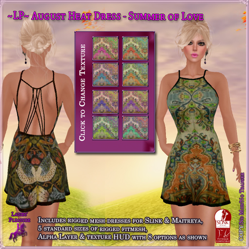 ~LP~ August Heat Dress (Boxed) Summer of Love for Slink, Maitreya, and fitmesh