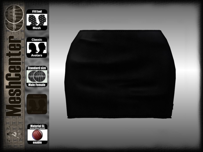 MESHCENTER - Jackob black leather skirt