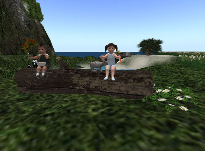 *Zooby Log Poser w/ furry friends