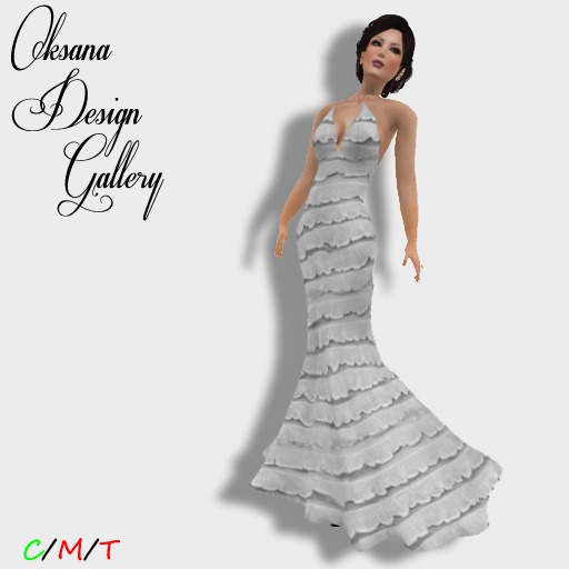 Natalie Dress - White Ruffled