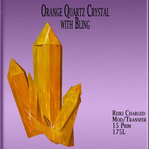 Orange Quartz Crystal with Bling