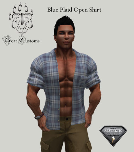 Blue Plaid Open Shirt