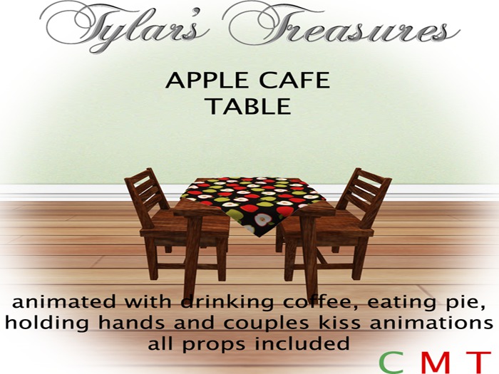 .:TT:.  APPLE CAFE TABLE BOXED