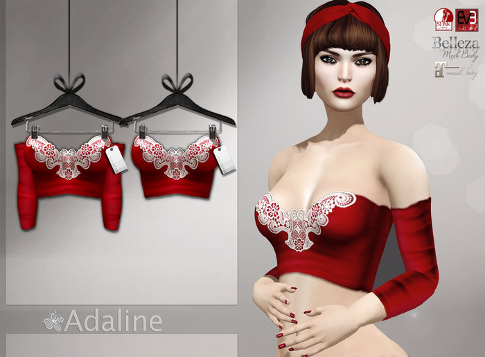 Adaline Long Sleeves Top Red