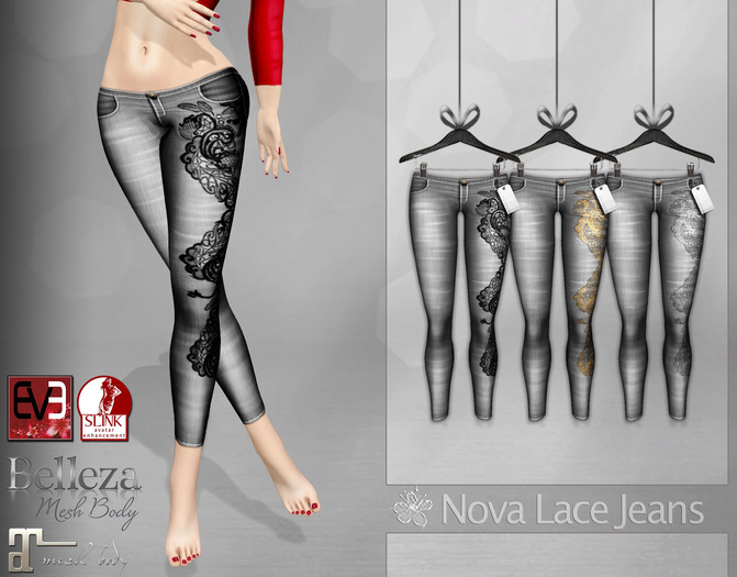 Nova Lace Jeans Gray