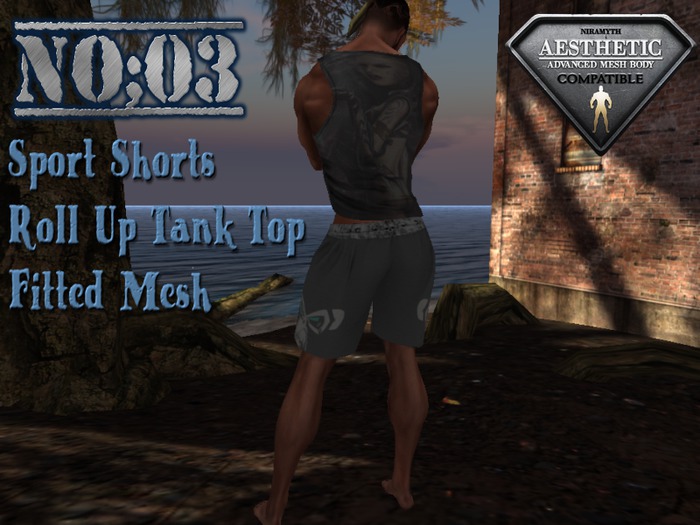 no;03 Sport Shorts -Roll Up Tank Top - demo