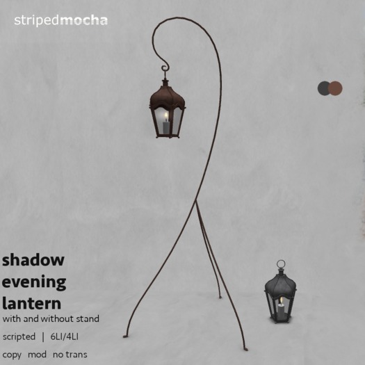 striped mocha - shadow evening lantern