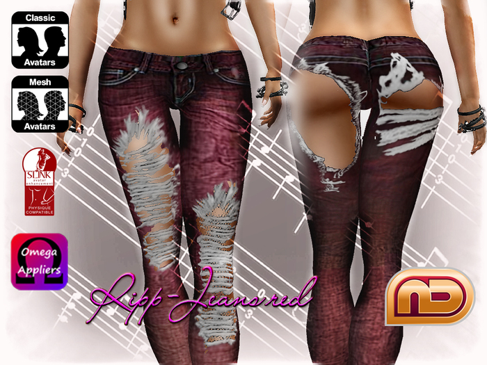 [NetLife Design]  Ripp-Jeans - Red + Appliers