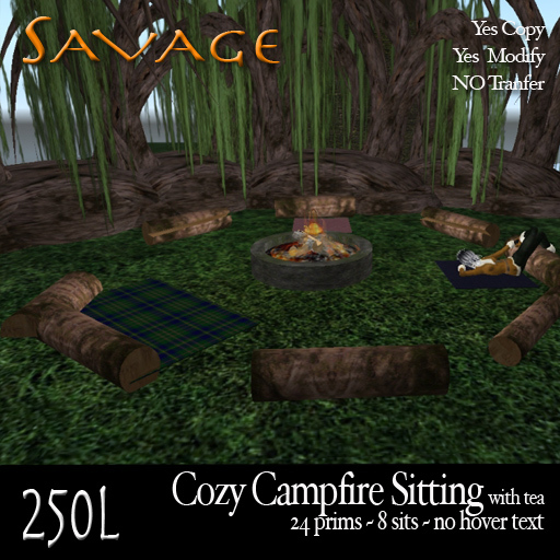 Campfire sitting with tea