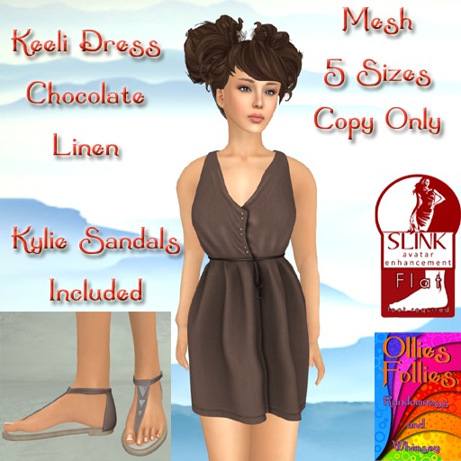Keeli Dress Chocolate Linen ~OF~
