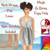 Keeli Dress Fog Linen ~OF~