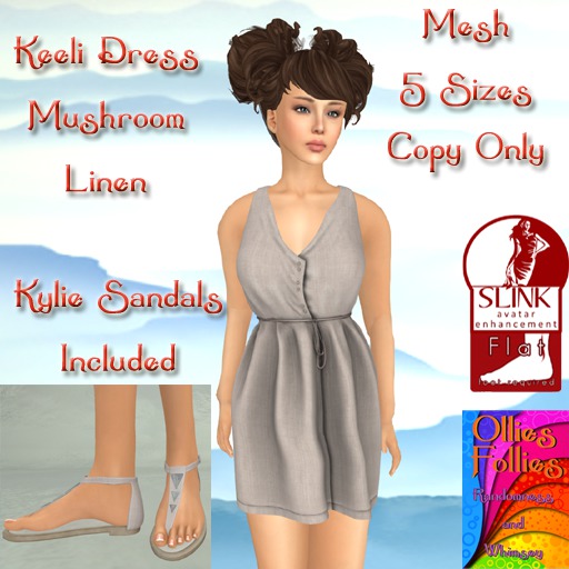 Keeli Dress Almond Linen ~OF~