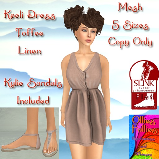 Keeli Dress Toffee Linen ~OF~