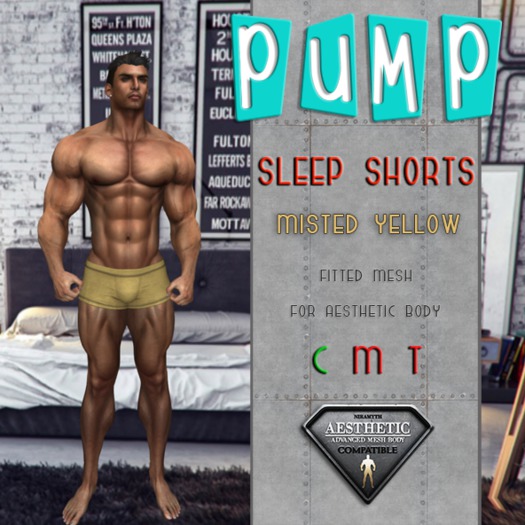 Misted Yellow Sleep Shorts - Aesthetic