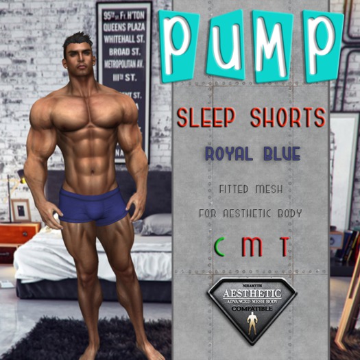 Royal Blue Sleep Shorts - Aesthetic