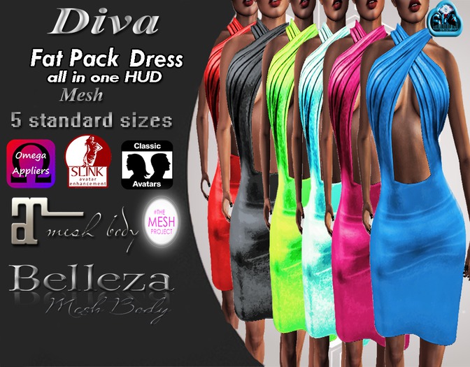 ::: Diva Dress :::: FATPACK with HUD