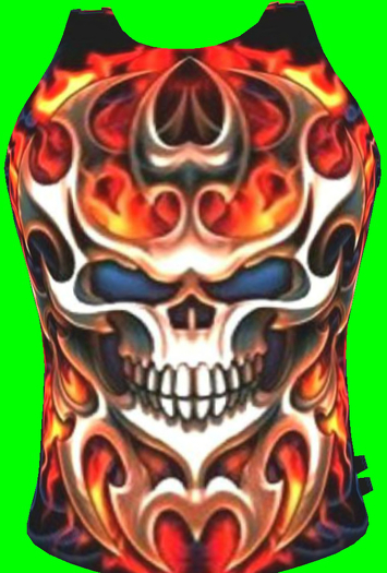 Flaming Skull Tank Top Boxed