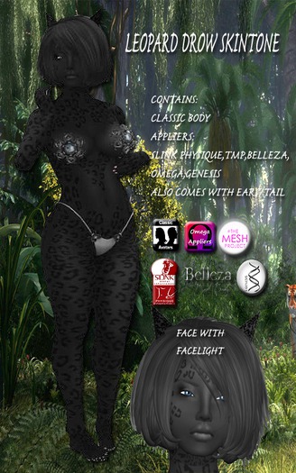 Leopard Drow Skin(Omega/TMP/Slink/Belleza/Genesis)