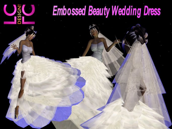 LC Design Embossed Beauty Wedding Dress
