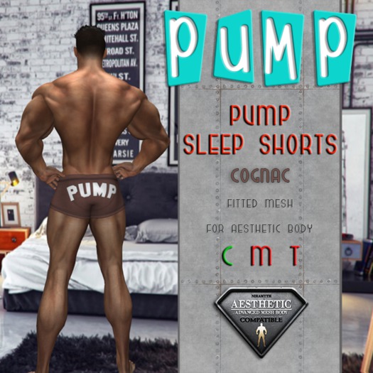 Cognac PUMP Sleep Shorts - Aesthetic