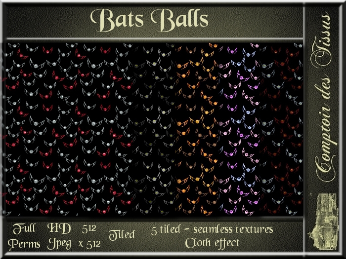 Bats Balls - 5 FULL PERMS Textures