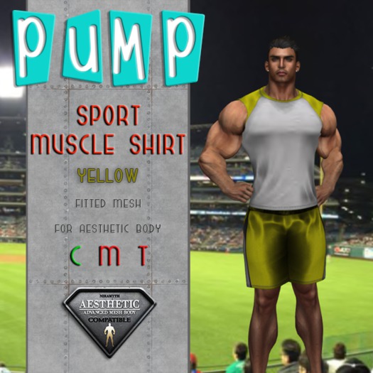 Yellow Sport Muscle Shirt - Aesthetic