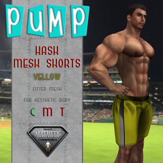 Yellow Hash Gym Shorts - Aesthetic