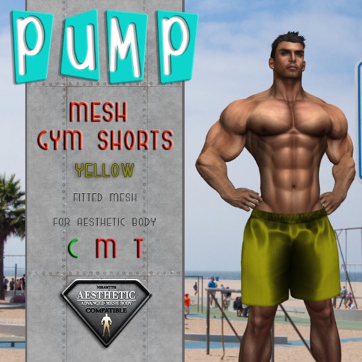 Yellow Mesh Gym Shorts - Aesthetic