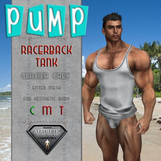 Glacier Grey Racerback Tank - Aesthetic