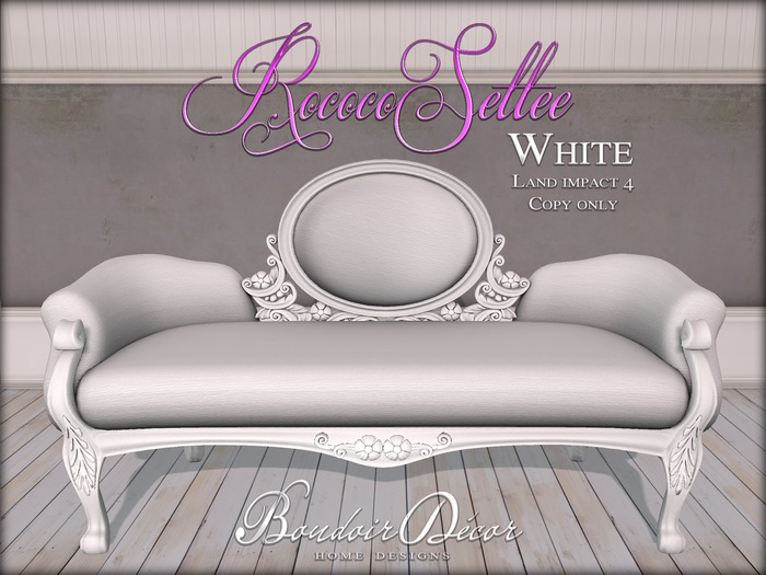 Boudoir Rococo Settee White