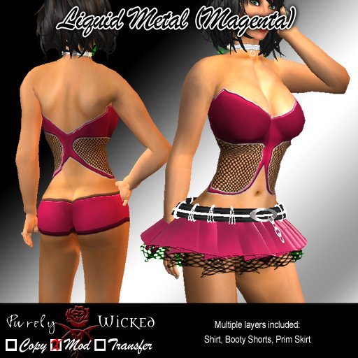 SSC Liquid Metal Magenta Skirt Outfit