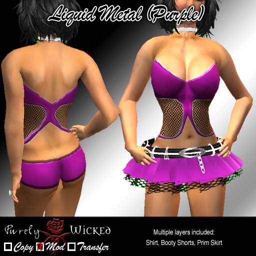 SSC Liquid Metal Purple Skirt Outfit