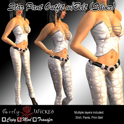 SSC Star Pant Outfit w/Belt Silver
