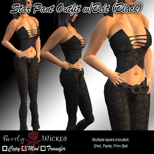 SSC Star Pant Outfit w/Belt Black