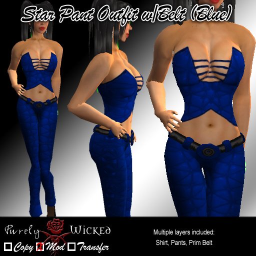SSC Star Pant Outfit w/Belt Blue