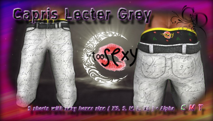 Capris Lecter Grey Half-leg Shorts
