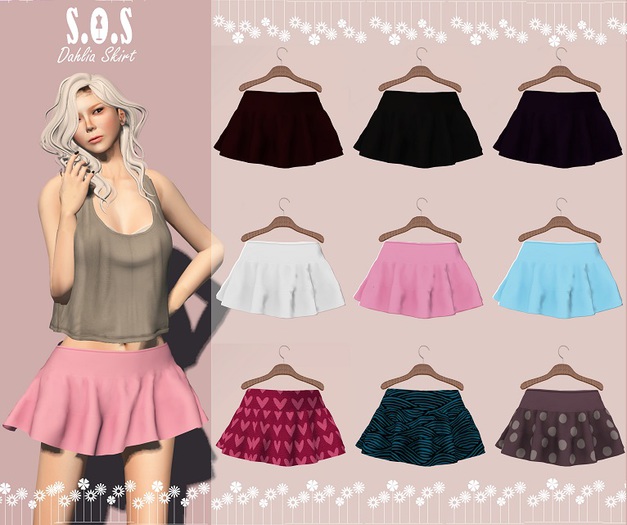 [S.O.S] Dahlia Skirt Printed Color