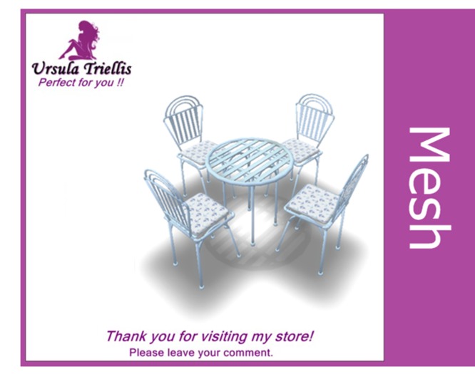 ***UT*** Set Garden Table w/men Blue