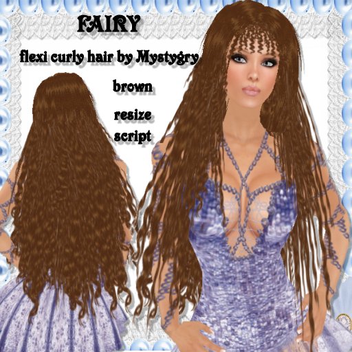 Fairy flexi long hair curly brownflirt sensual resize mermaid hair NEW